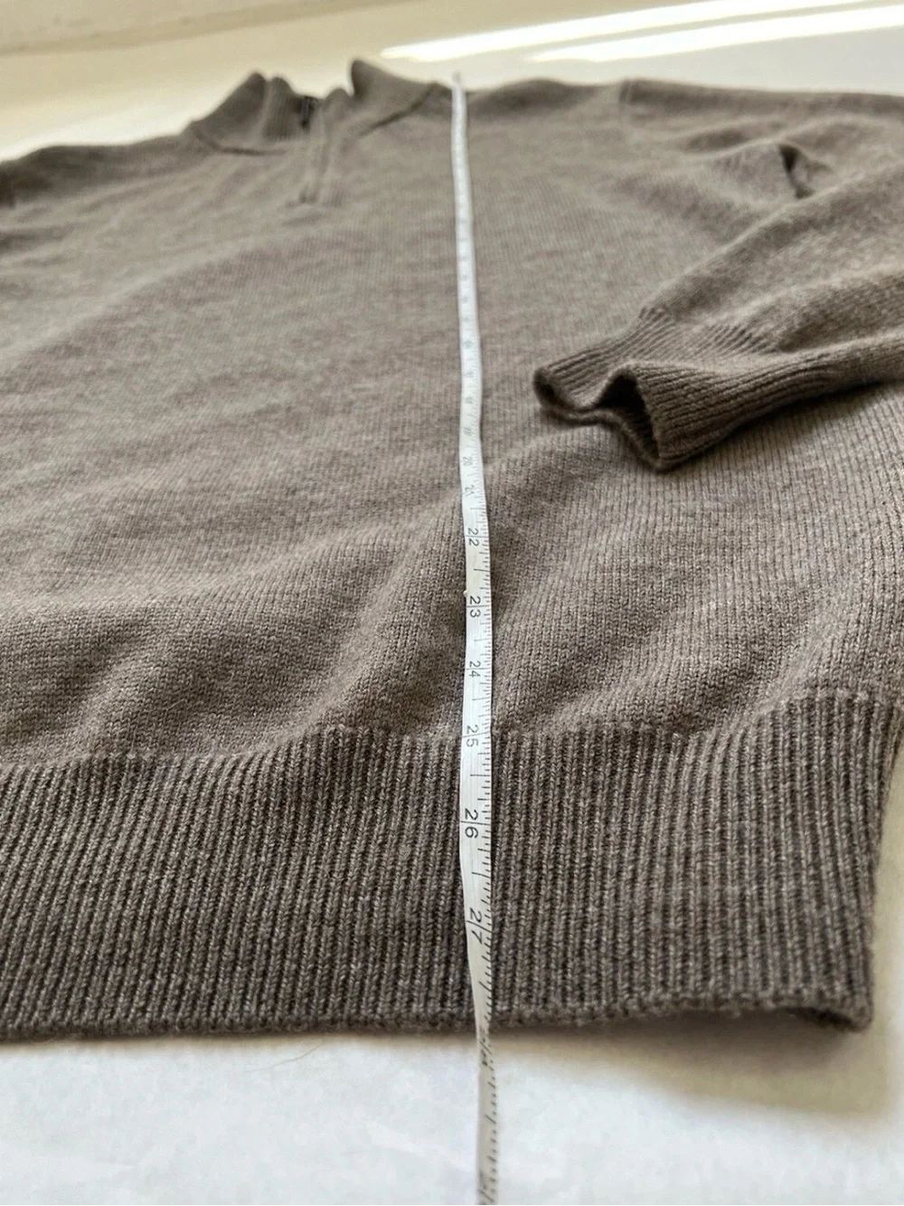 Jeremy Argyle Merino Wool Quarter Zip Men’s Sweater Brown Size M Casual Preppy